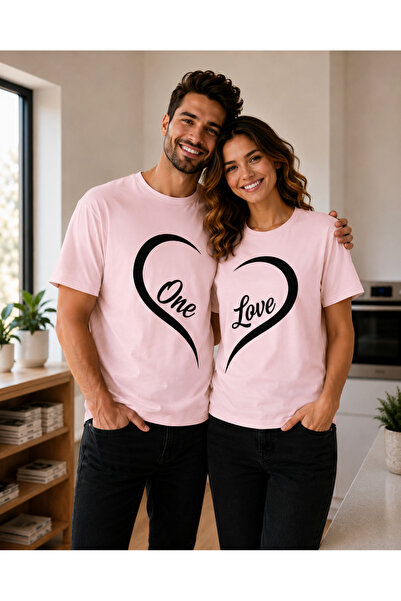 VODEXA Tricou oversize unisex ONE LOVE, imprimat, 100% bumbac, croială confor...