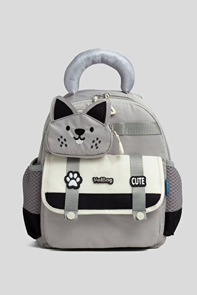 VEIBAG Bimboo 4 Bölmeli Kedi Detaylı Anaokulu Çantası - Matara Cepli ve Konfo...