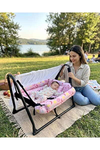 TURHANBEBE Tüllü Sallanır Sabitlenir Kademe Ayarlı Emniyet Kemerli Yastıklı A...