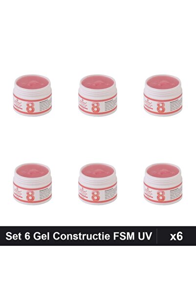 FSM Set 6 Gel Constructie UV LED 15g, Sculpting Builder Gel, Manichiura Profe...