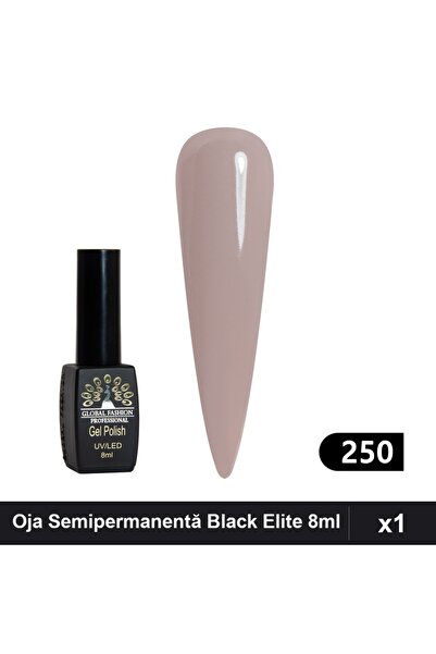 global fashion Oja Semipermanentă Black Elite 8ml, Global Fashion, Manichiură...