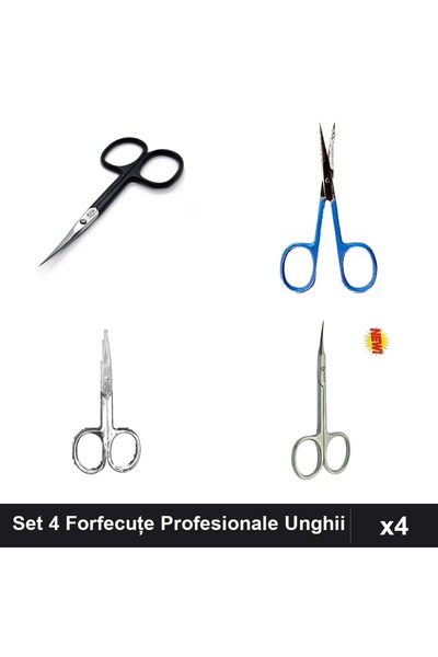 One Group Set 4 Forfecuțe Profesionale Unghii și Cuticule One Group, Manichiură