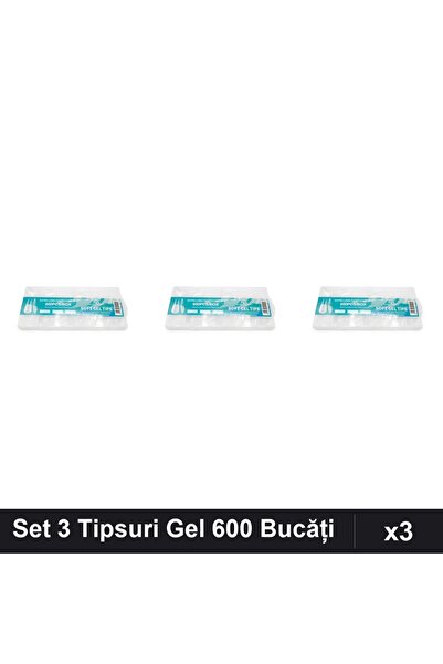 global fashion Set 3 Tipsuri Gel 600 Bucăți Formă Pătrat Înguștat Manichiură ...