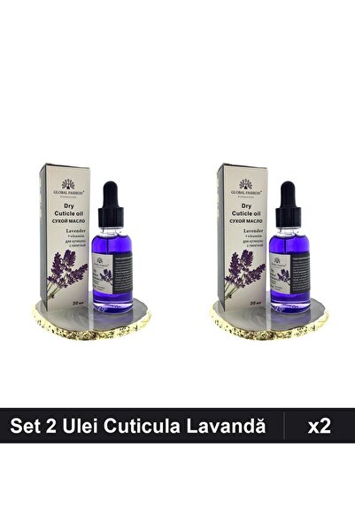 global fashion Set 2 Uleiuri Cuticula cu Pipeta Lavandă 30ml, Îngrijire Unghi...