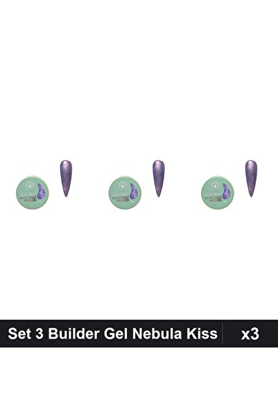 global fashion Set 3 Builder Gel Nebula Kiss Nr.09 15g, Constructie Unghii UV...