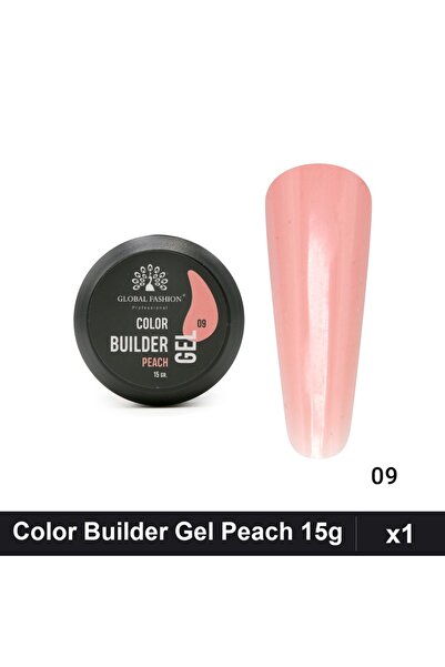 global fashion Color Builder Gel UV 15g, Nuanță 09 Peach, Constructie Unghii