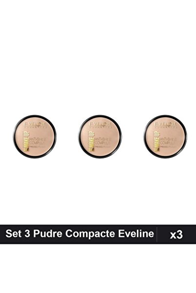 Eveline Set of 3 Compact Powders 32, Contouring Anti-Shine Fixing, 14g