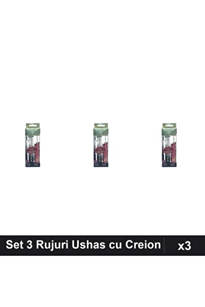 TLM Set 3 Rujuri Ushas Nr 16 + Creion Buze, Culoare Universală, Manichiură Co...