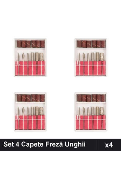 Makeup Set 4 Capete Freză Unghii Profesionale, Manichiură Gel UV/LED