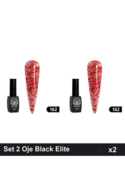 global fashion Set 2 Oje Semipermanente Black Elite 8ml, Manichiura UV/LED,