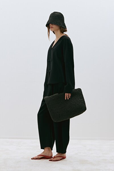 Suud Collection Black Ellie Linen Balloon Pants
