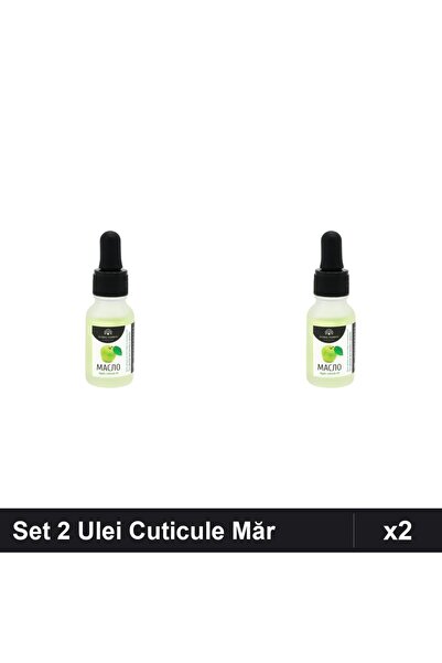 global fashion Set 2 Ulei Cuticule cu Pipeta, Aroma Măr 15ml, Îngrijire Unghii