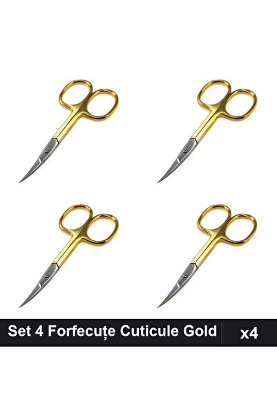 One Group Set 4 Forfecuțe Profesionale Cuticule Gold, Manichiură