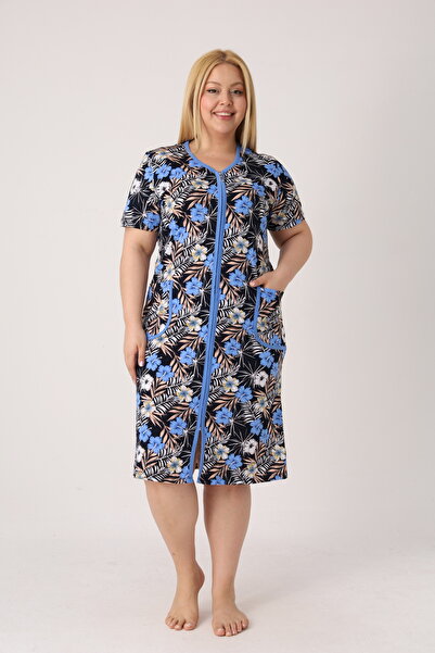 ROMEO LİFE Women's Plus Size 100% Cotton Combed Fabric Zippered Summer Dress ...