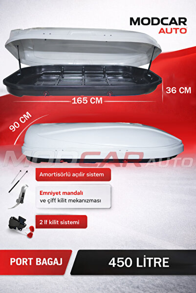 MODxAUTO 450 LİTRE BEYAZ RENK PORT BAGAJ GARANTİLİ