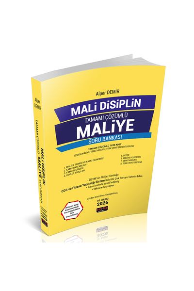 Savaş Yayınevi Mali Disiplin Maliye Soru Bankası Alper Demir Savaş Yayınları ...