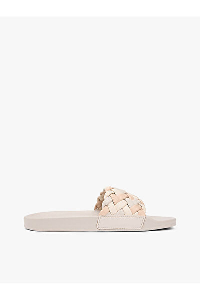 Tommy Hilfiger TH Kadın Cornrow Haki Terlik