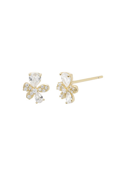 Lisa&Co. Cercei Argint Blossom Argint placat cu rodiu / Zircon / Alb