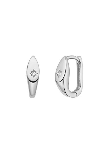 Lisa&Co. Cercei Argint Compass Argint placat cu rodiu / Fara pietre