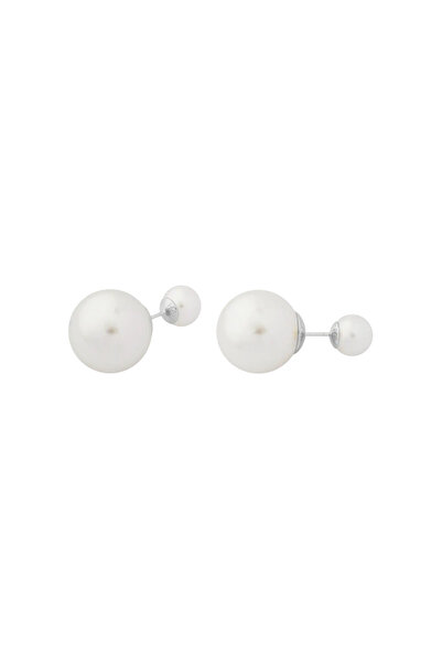 Lisa&Co. Cercei Argint Double Pearl Argint placat cu rodiu / Shellpearls / L