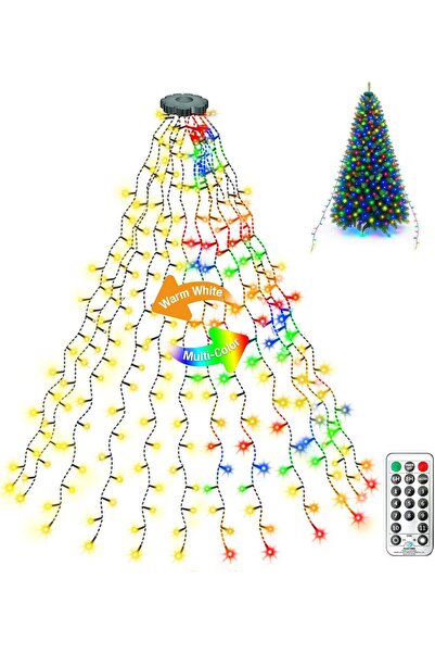 litogo Luminițe de Crăciun pentru brad cu inel, 1,5m, 300 LED-uri, 11 moduri,...