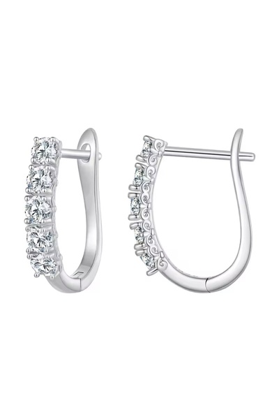 Raizel Silver hoop earrings with Stone-Embellished , Forever Shine