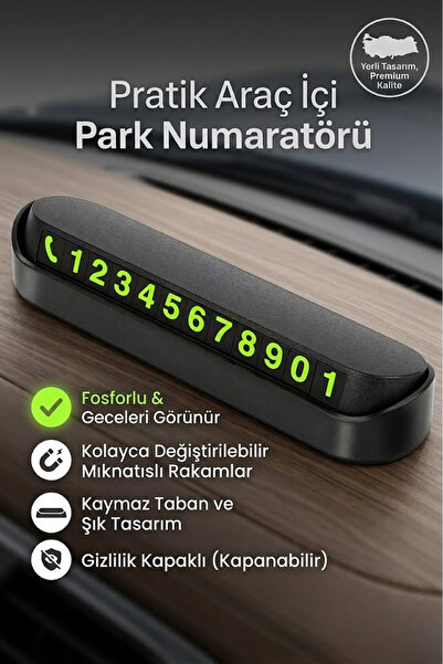 Ozsport Car Parking Number Sign In-Car Dashboard Pop-Up Neon Phone Number Dis...