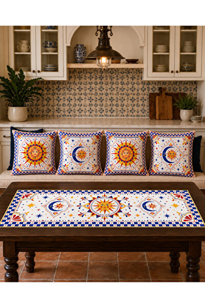 Bebişim Halı Set cu motiv solar și model mediteranean, covoraș decorativ și s...