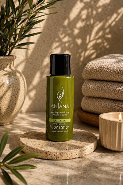 ANJANA Organic Body Lotion Zeytinyağı & Yeşil Çay Özlü Vücut Losyonu 50 ml Nemlendirici ve Besleyici
