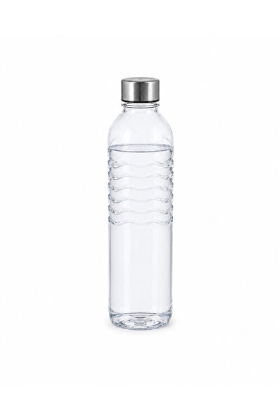 OEM Sticlă de apă, Capac metalic, Design cu valuri, 1.25 Litri, Transparentă
