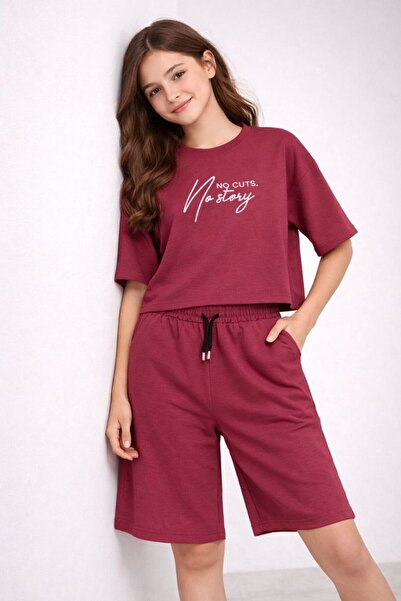 SÜSLÜ KİDS Girl's Printed Capri T-Shirt 2-Piece Set