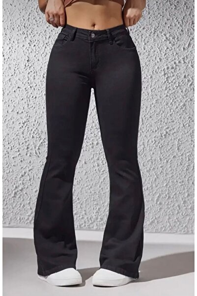 MRİABE Black Spanish Paca Lycra Jean Pants Casual L Office