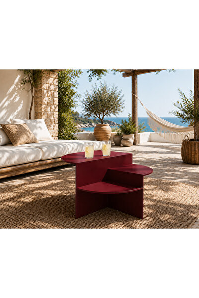 steelthesign LUXEFORM SERİSİ - MODERN ORTA SEHPA - BORDO