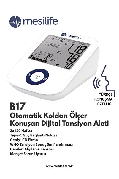 Mesilife B17 Koldan Ölçer Konuşan Dijital Tansiyon Aleti