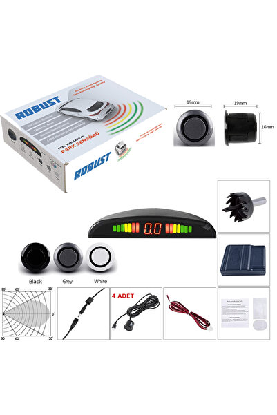 Fym Robust-Rps2003 Park Sensor with Led Display 18.5mm Gray Imported Premium