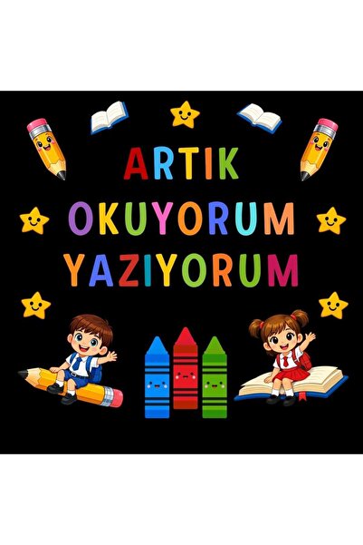 Ti Play Okuma Bayramı (Artık Okuyorum Yazıyorum) Temalı Renkli Okul Panosu Fi...