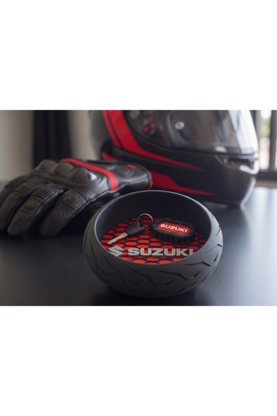 Ümraniye3d Desktop Keychain Bowl with Tire Design for Suzuki Motorcycle Enthu...