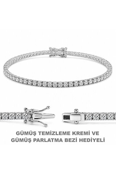 ASİL SİLVER ONLİNE 925 AYAR GERÇEK GÜMÜŞ 2 mm YUVARLAK ZİRKON TAŞLI RODYUM KA...