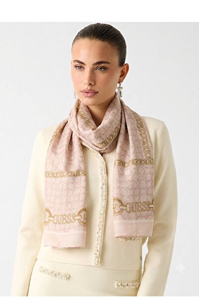 Guess Printed Scarf 60 X 180 Shawl Scarf Awu507Pol03 -Rose