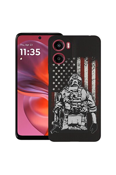 bestcase Θήκη για Motorola Moto G06 με σχέδιο Αμερικανού Στρατιώτη, TPU Ματ Ε...