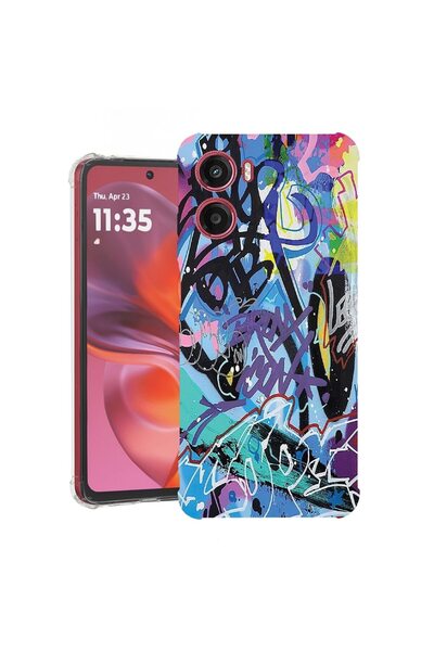 bestcase ¬Æ Husa pentru Motorola Moto G05, Anti Shock 1.5MM, Graffiti, Protec...