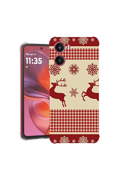 bestcase ¬Æ Husa compatibila Motorola Moto E15, Anti Shock 1.5MM, Xmas Patter...