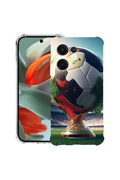 bestcase Съвместим калъф за OPPO Reno13 F 5G, Удароустойчив 1.5ММ, Футболен т...