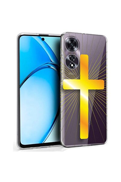 bestcase ¬Æ Husa pentru OPPO A60 4G, Clear Silicon 2MM, Golden Cross, Antisoc...