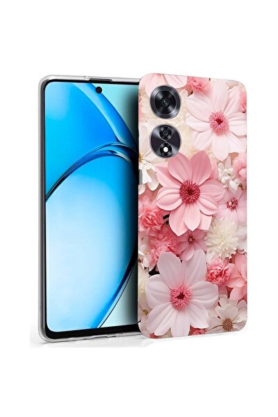 bestcase Husă pentru OPPO A60 4G, Silicon transparent 2MM, Margarete roz și a...