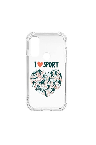 bestcase Husa Anti Shock Silicon Compatibila cu Motorola Moto E20, I Love Spo...