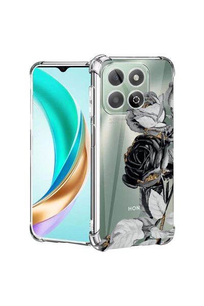 bestcase ¬Æ Husa compatibila Honor X8C, Anti Shock 1.5MM, Black Rose, Protect...