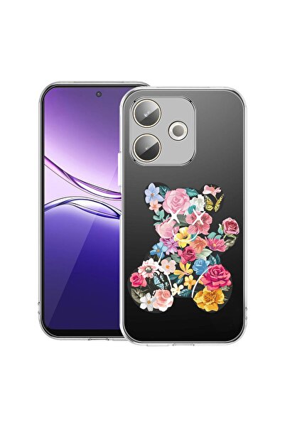 bestcase ¬Æ Husa Clear Silicon pentru OPPO A5 Pro 5G, Teddy Bear Color Flower...