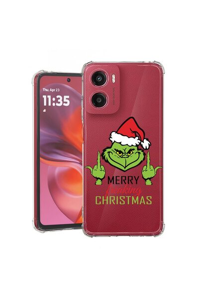 bestcase Съвместим калъф за Motorola Moto E15, Удароустойчив 1.5ММ, Гринчове ...