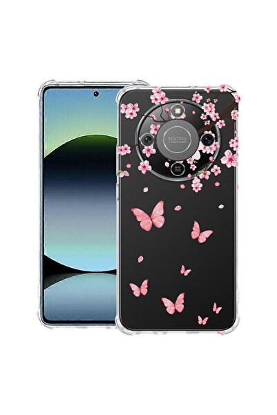 bestcase Husă Antișoc Compatibilă cu Honor Magic8 Lite, Floare de cireș roz ș...